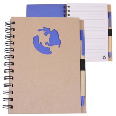 Globe Die Cut Spiral Notebook & Pen 5.875" X 7" Thumbnail