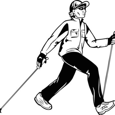 nordic walking 02bw Thumbnail